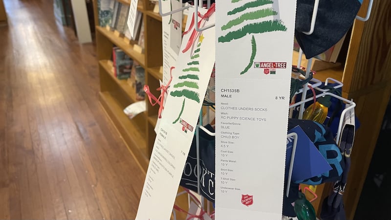 This Angel Tree is located inside South Main Book Company in downtown Salisbury.