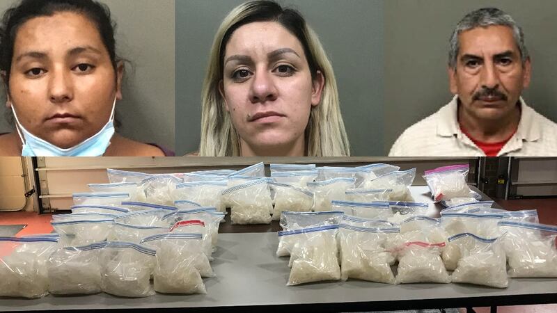 Authorities seized more than 100 kilos of meth and arrested three people as part of a drug...