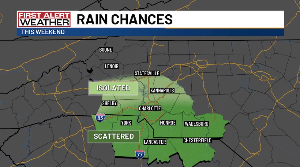 Rain chances return this weekend.