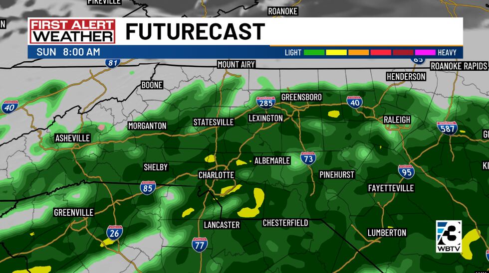 We can expect rain chances to increase throughout the morning on Sunday.