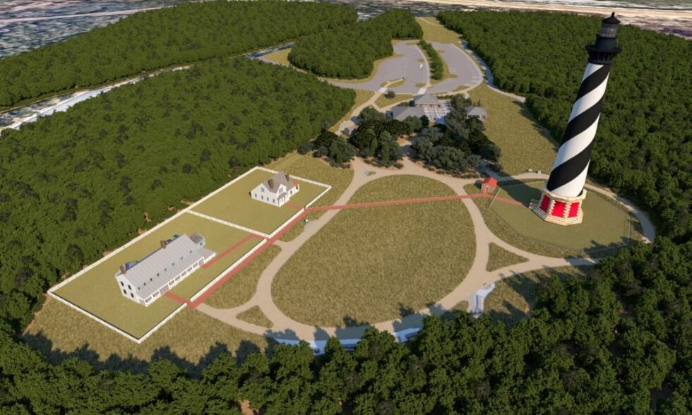 Rendering of improved Cape Hatteras Light Station grounds.