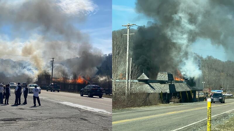 Images of the fire at Puerto Nuevo on Saturday