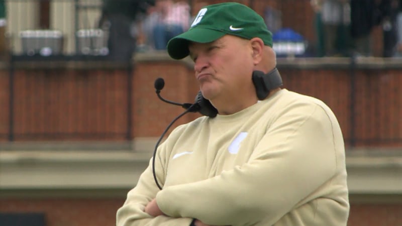 Charlotte 49ers head coach Bigg Poggi upset after his Niners come up short in OT as they...