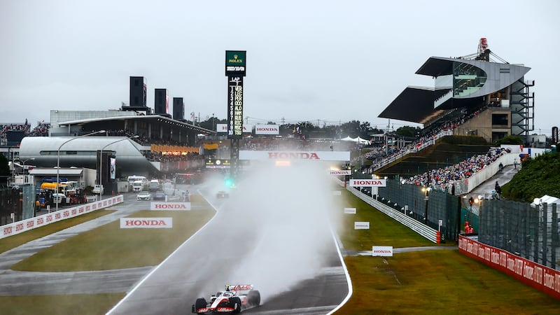 SUZUKA, JAPAN - OCTOBER 09: Mick Schumacher, Haas VF-22 during the Japanese GP at Suzuka on...
