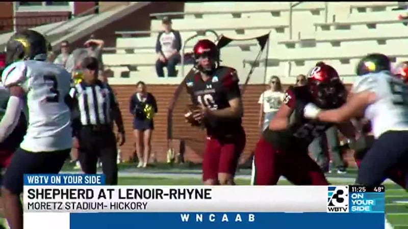 Behind 5 touchdown passes from quarterback Sean White, Lenoir-Rhyne beat Shepherd 63-17.