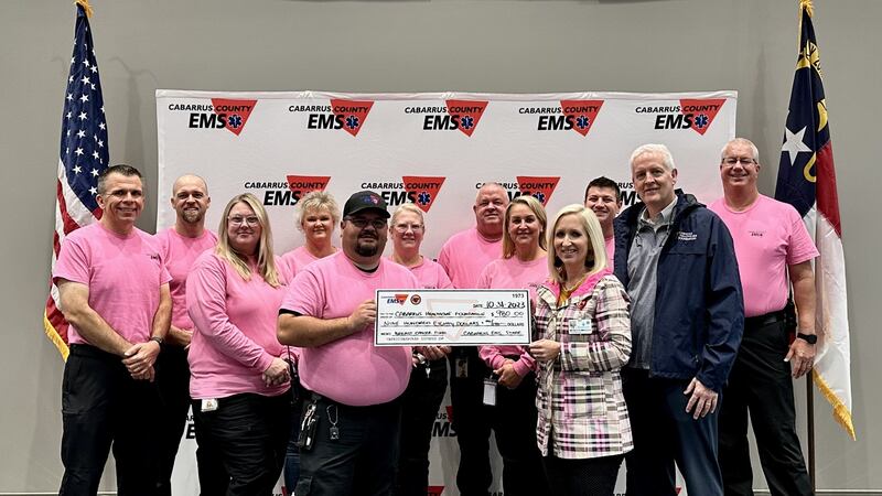 EMS raised nearly $1,000 for the Cabarrus Healthcare Foundation, specifically the Atrium...